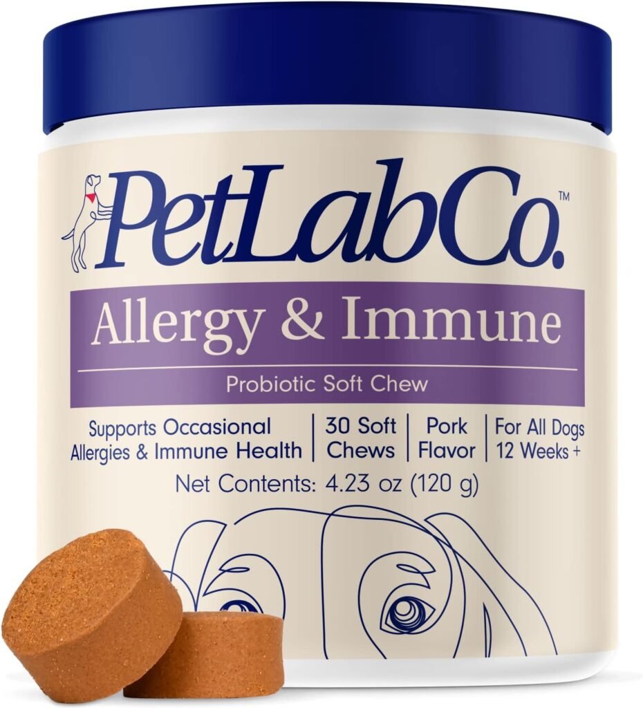 PetLab Co. Allergy  Immune Probiotics for Dogs, Support Seasonal Allergies, Gut  Digestive Health - Pork Flavor - 30 Soft Chews