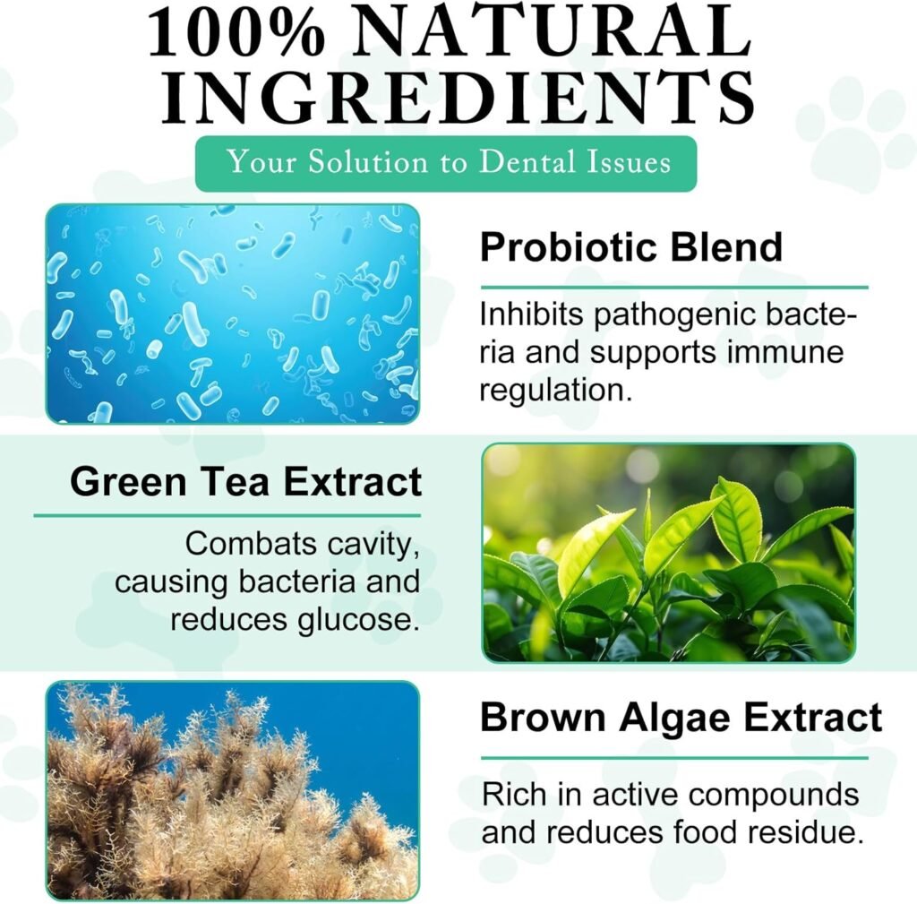Dog Dental Powder - Teeth Cleaning Powder for Dogs - Dental Powder for Dogs - Dog Dental Care - Plaque  Bad Breath Off Powder Dog - Dental Care Supplies for Small - Medium - Large Dogs