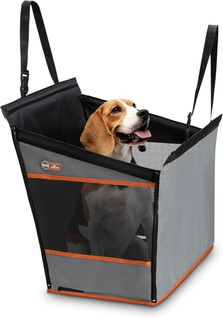 KH Pet Products Buckle N Go Dog Car Seat for Large Dogs, Waterproof Fabric, Breathable Mesh Sides, Adjustable Seat Belt Leash, Carseat for Medium to Large Pets, Car Seat Cover - 21 X 19 X 19in