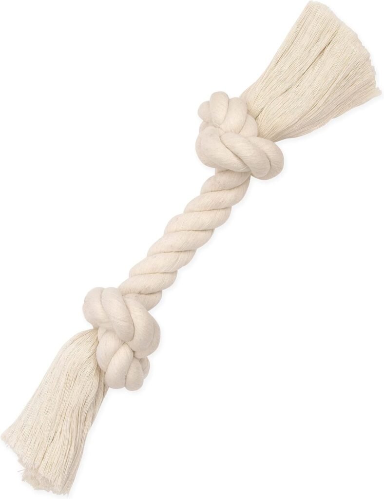 Mammoth Pet Products Dog,Flossy Chews 100-Percent Cotton White Rope Bone, Large, 14-Inch (10006V)